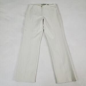 Vince Women's Size Medium Ivory Gesso Stitch Front Seam Side Zip Legging Pant
